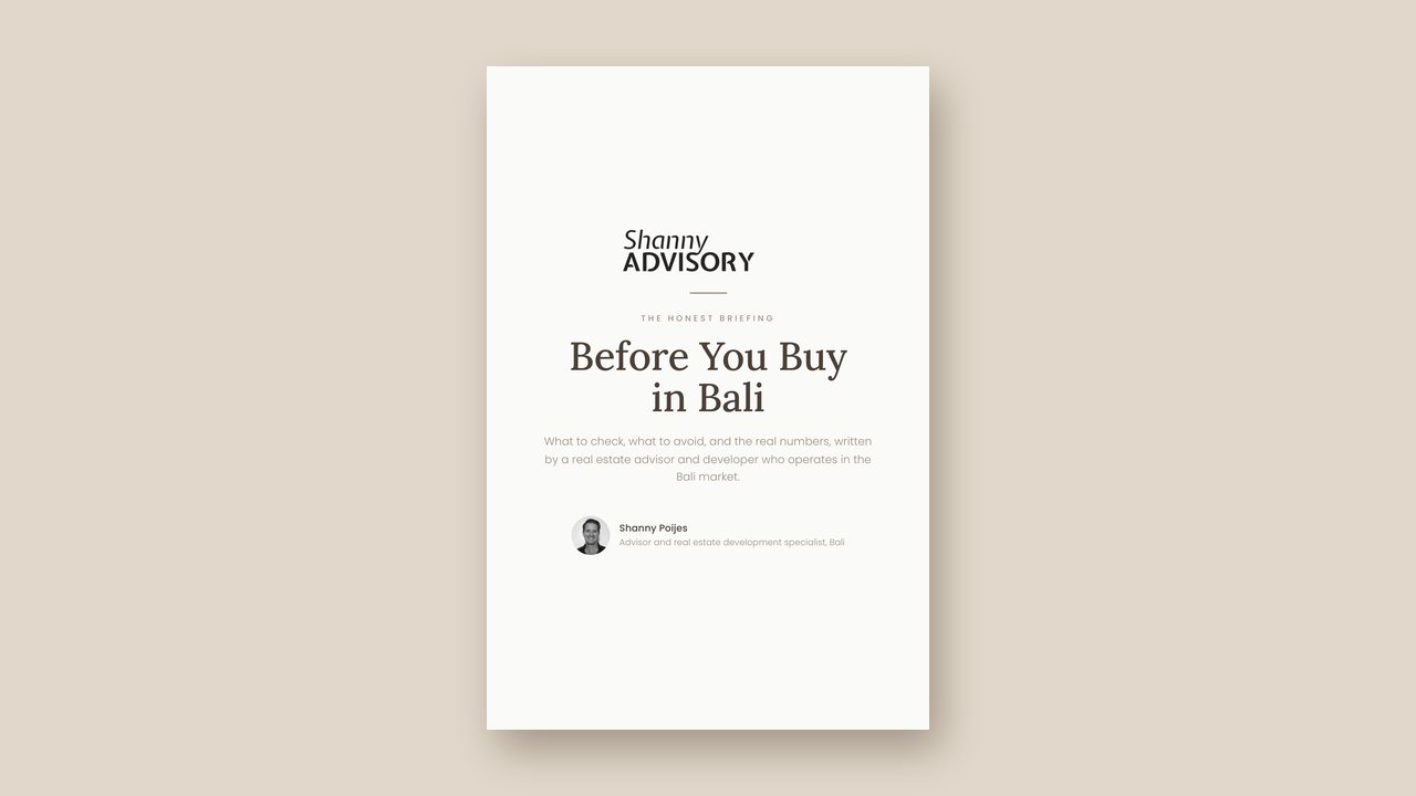 Cover of The Honest Briefing: Before You Buy in Bali